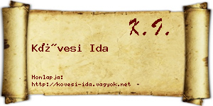 Kövesi Ida névjegykártya